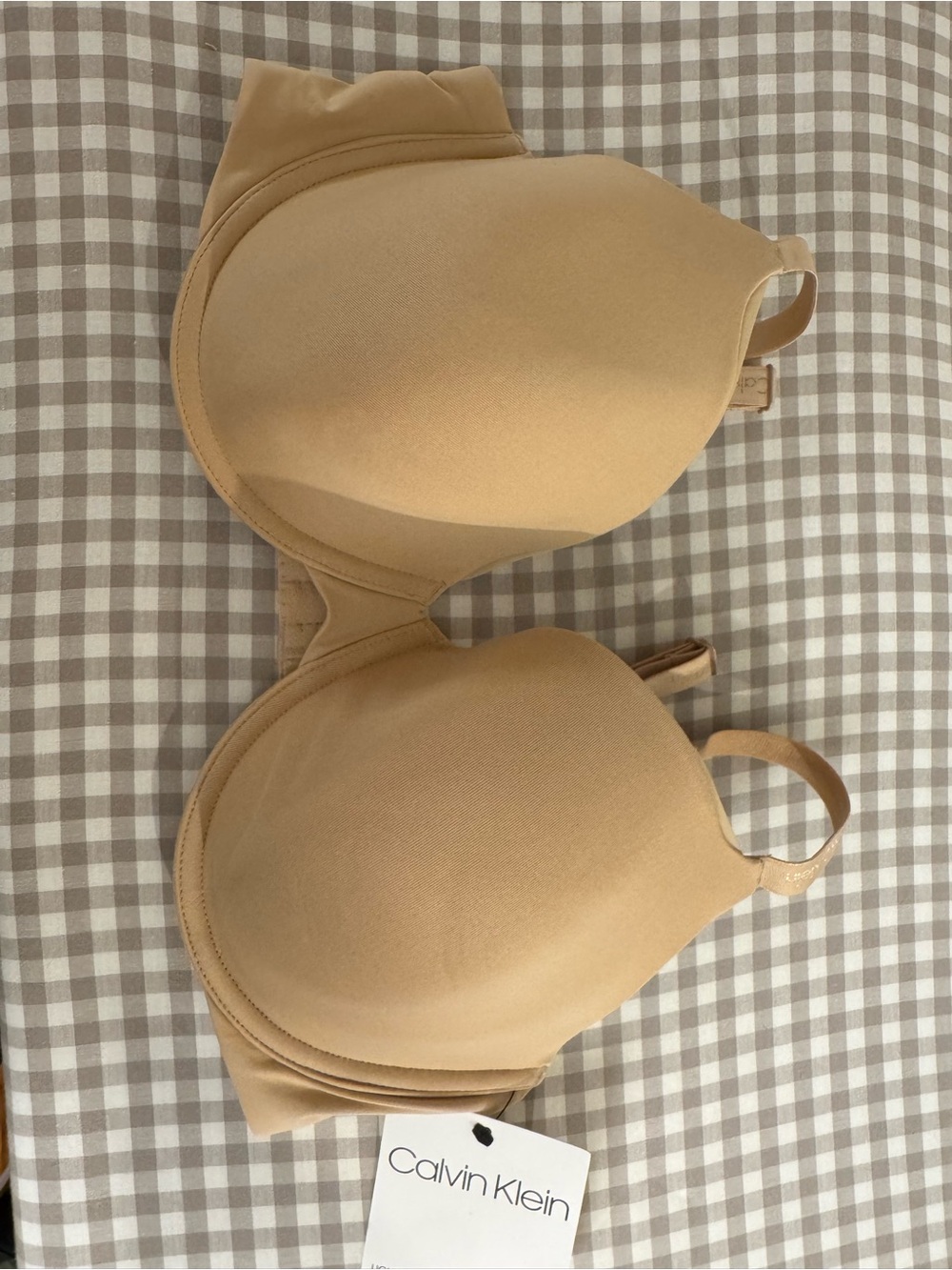 Calvin Klein Lightly Lined Demi Bra 38C Nude Beige Underwire NWT